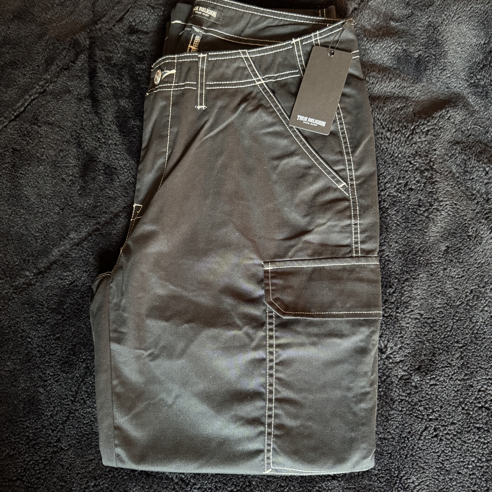 True Religion Black Jeans with White Stitching